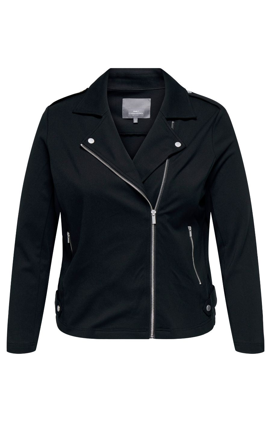 Only Carmakoma Jersey Biker Jacket in Black