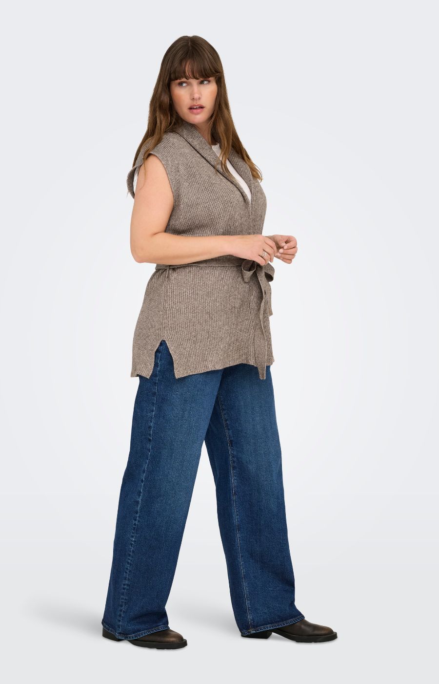 Only Carmakoma Katia Wrap Vest in Beige