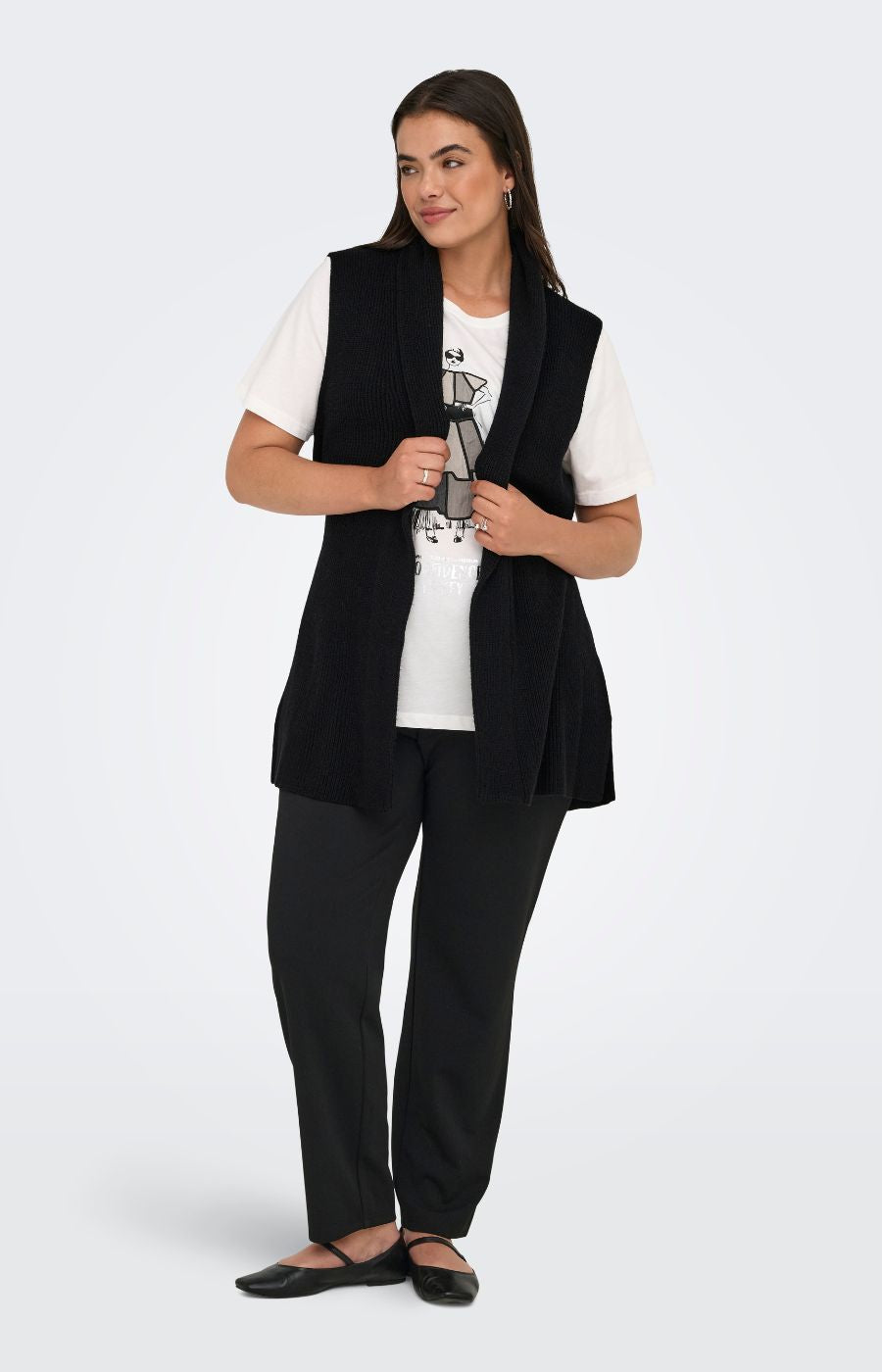 Only Carmakoma Katia Wrap Vest in Black