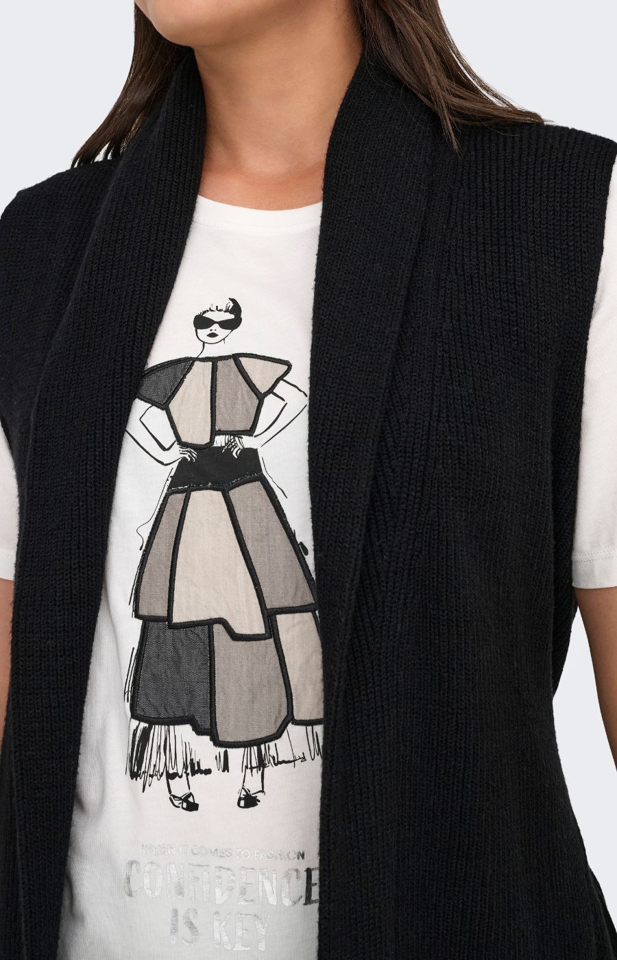 Only Carmakoma Katia Wrap Vest in Black