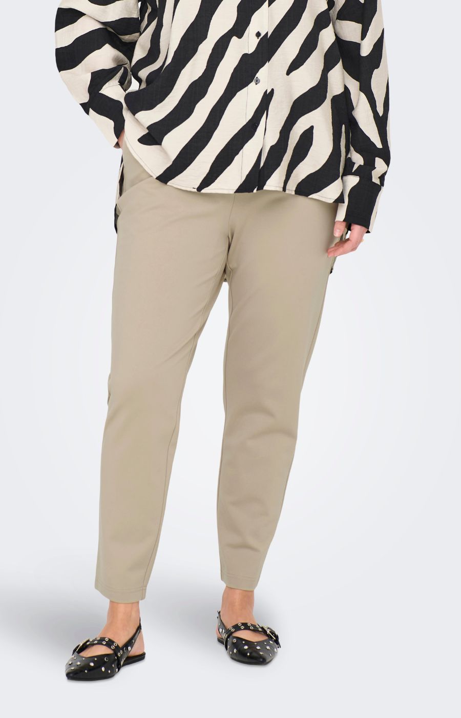 Only Carmakoma Life Trousers in Beige