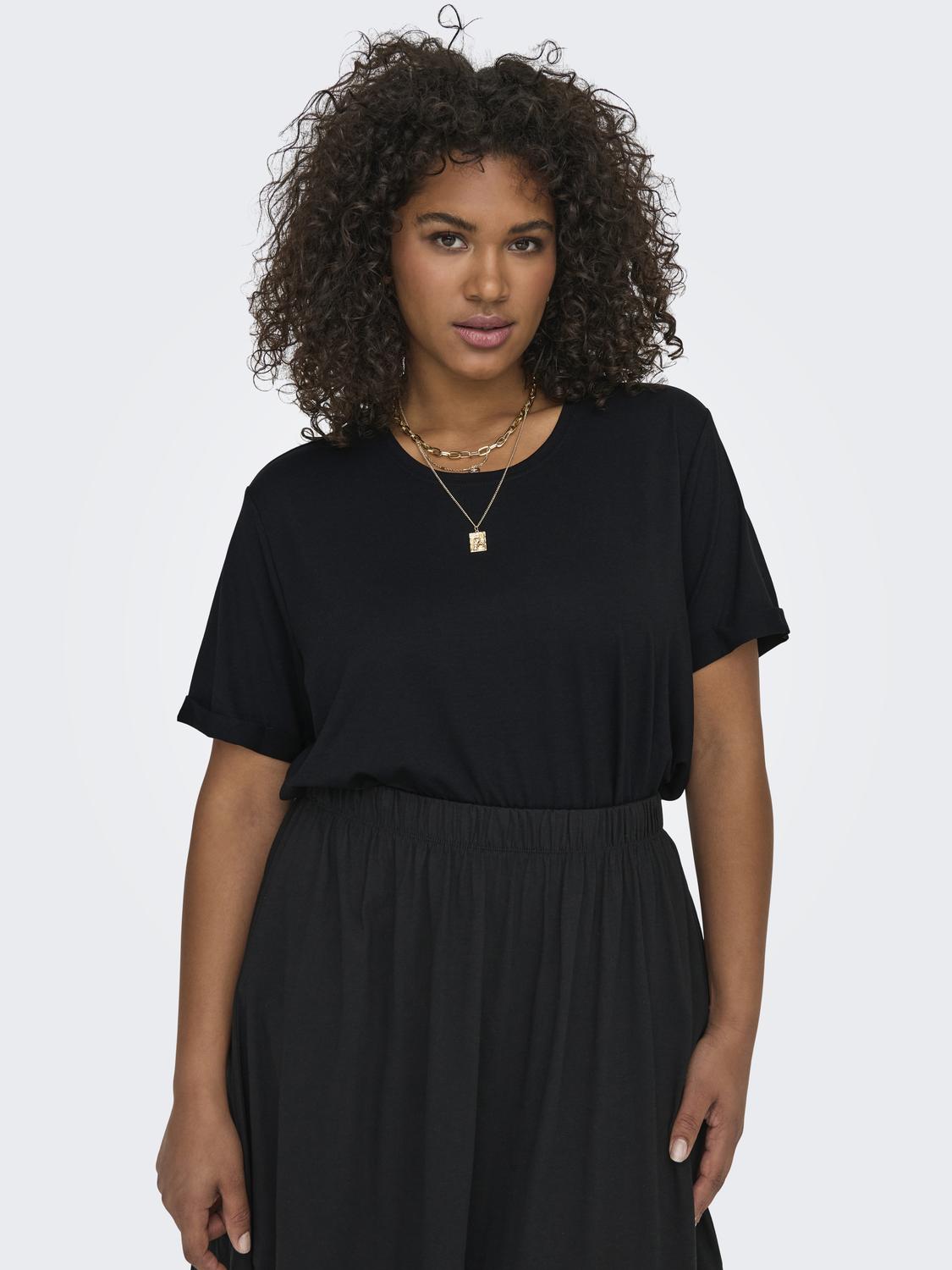 Only Carmakoma Moster T-Shirt in Black