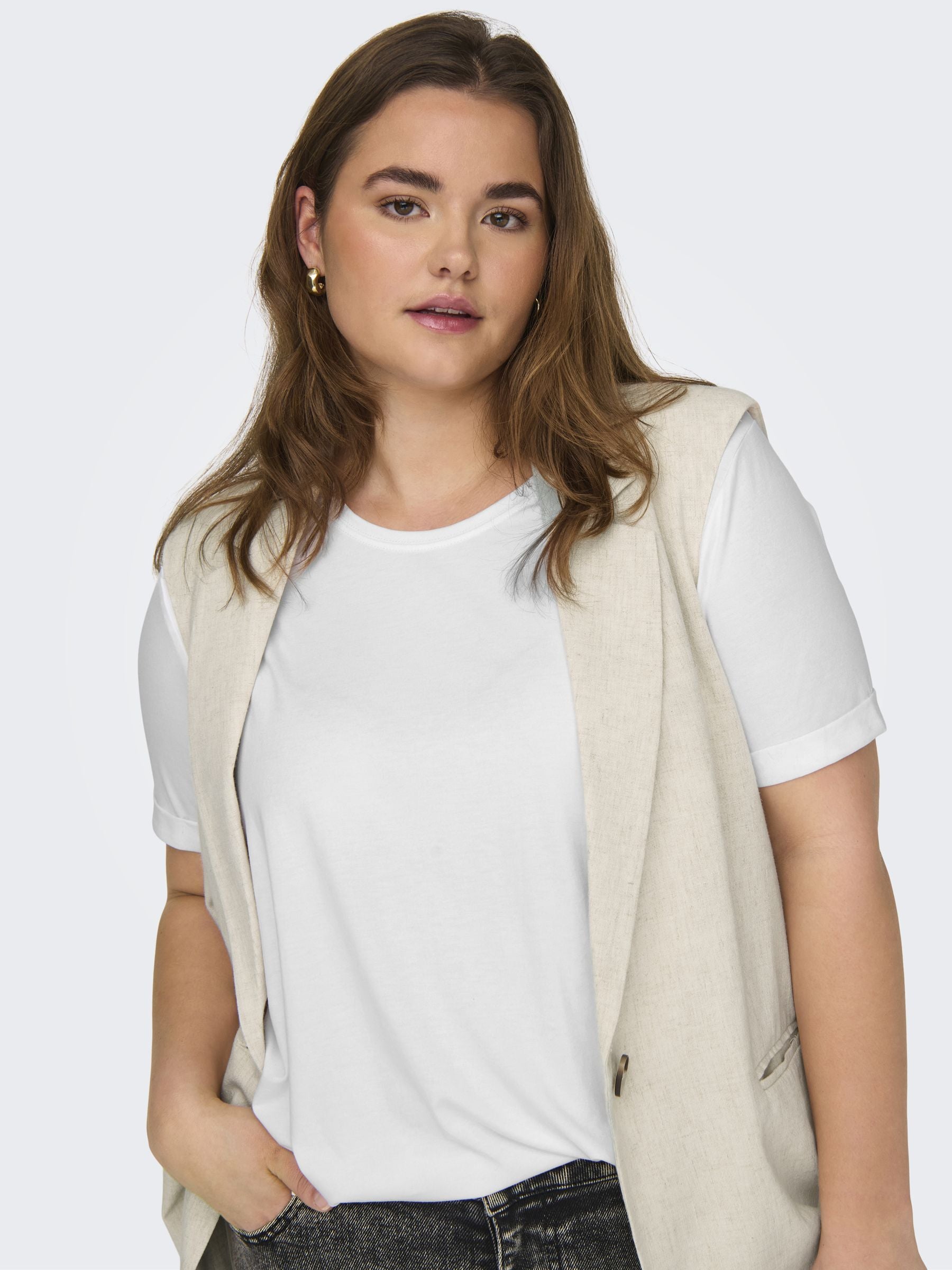 Only Carmakoma Moster T-Shirt in White