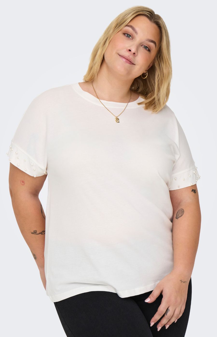 Only Carmakoma Olivia T-Shirt in White