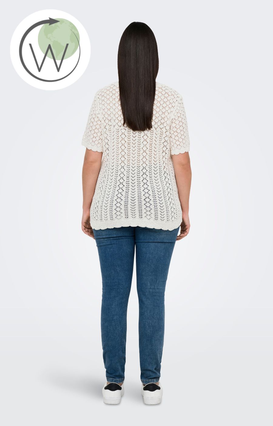 Only Carmakoma Saga Knit Top in Cream