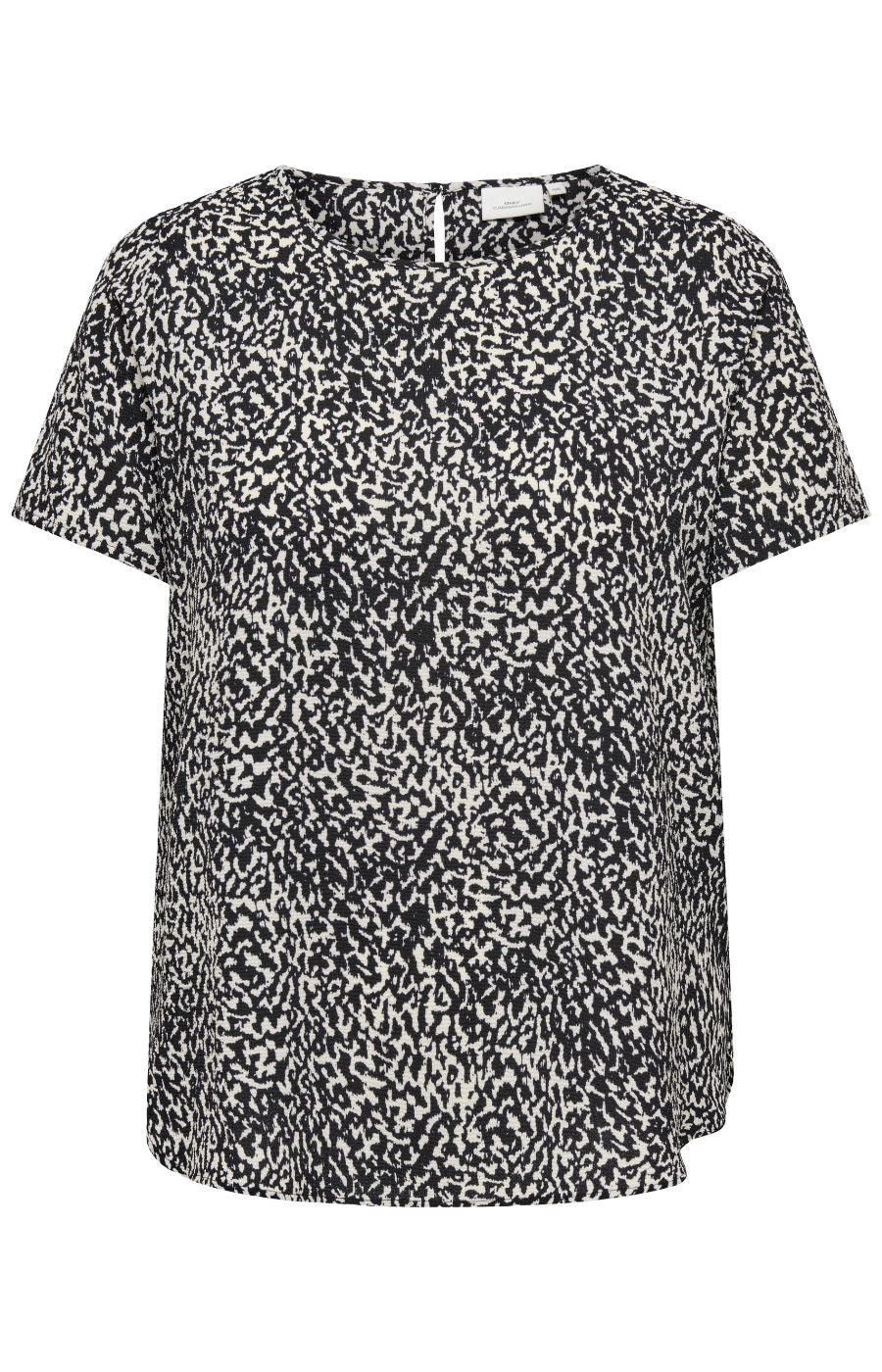 Only Carmakoma Vica Blouse in Black Abstract Print