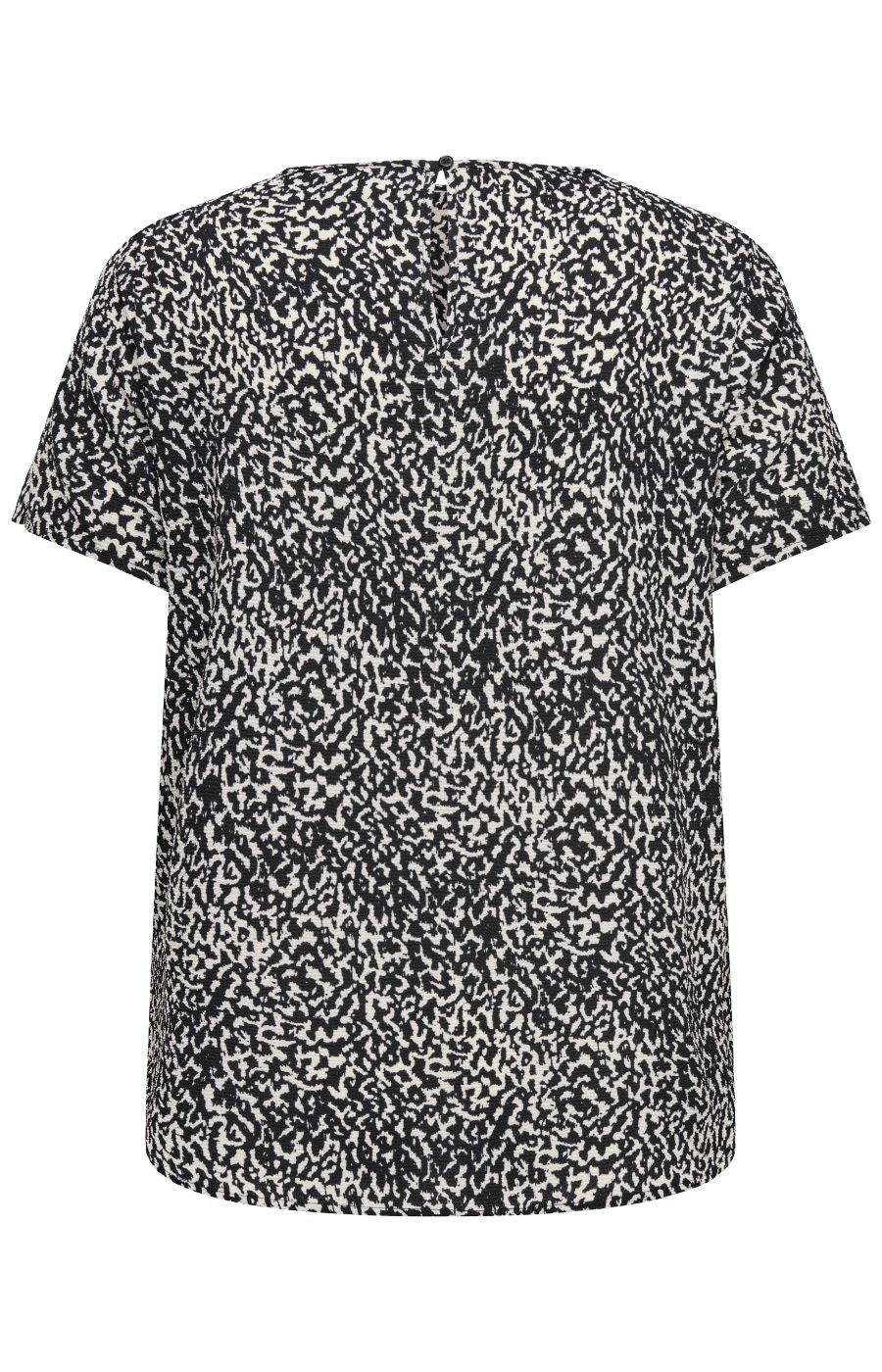Only Carmakoma Vica Blouse in Black Abstract Print