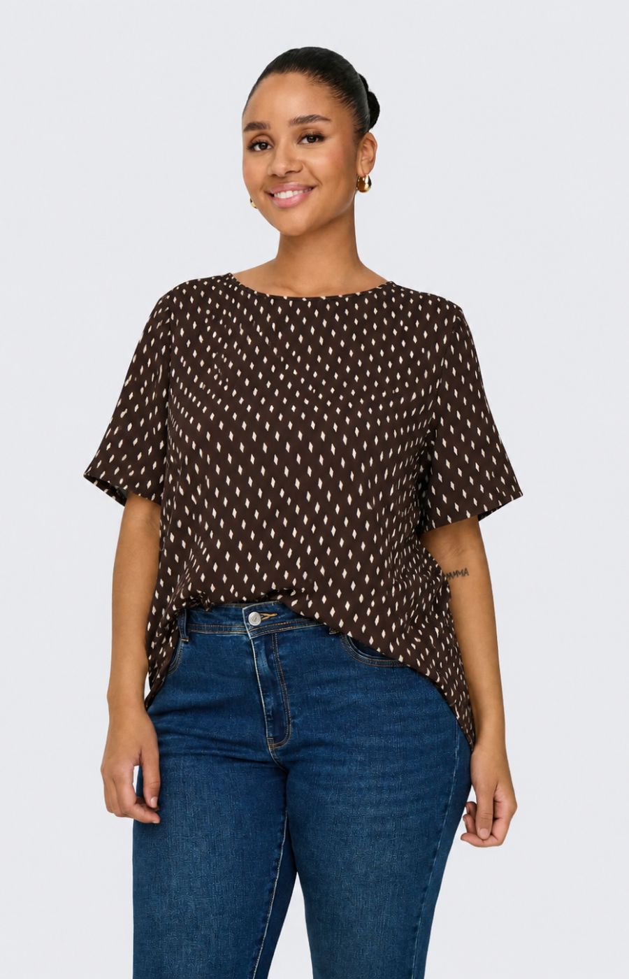 Only Carmakoma Vica Blouse in Crazy Square