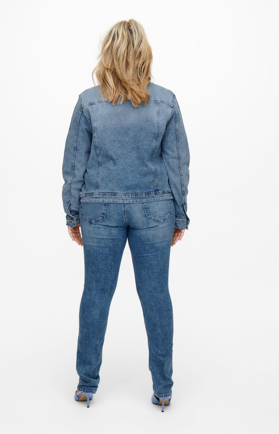 Only Carmakoma Wespa Denim Jacket in Light Blue