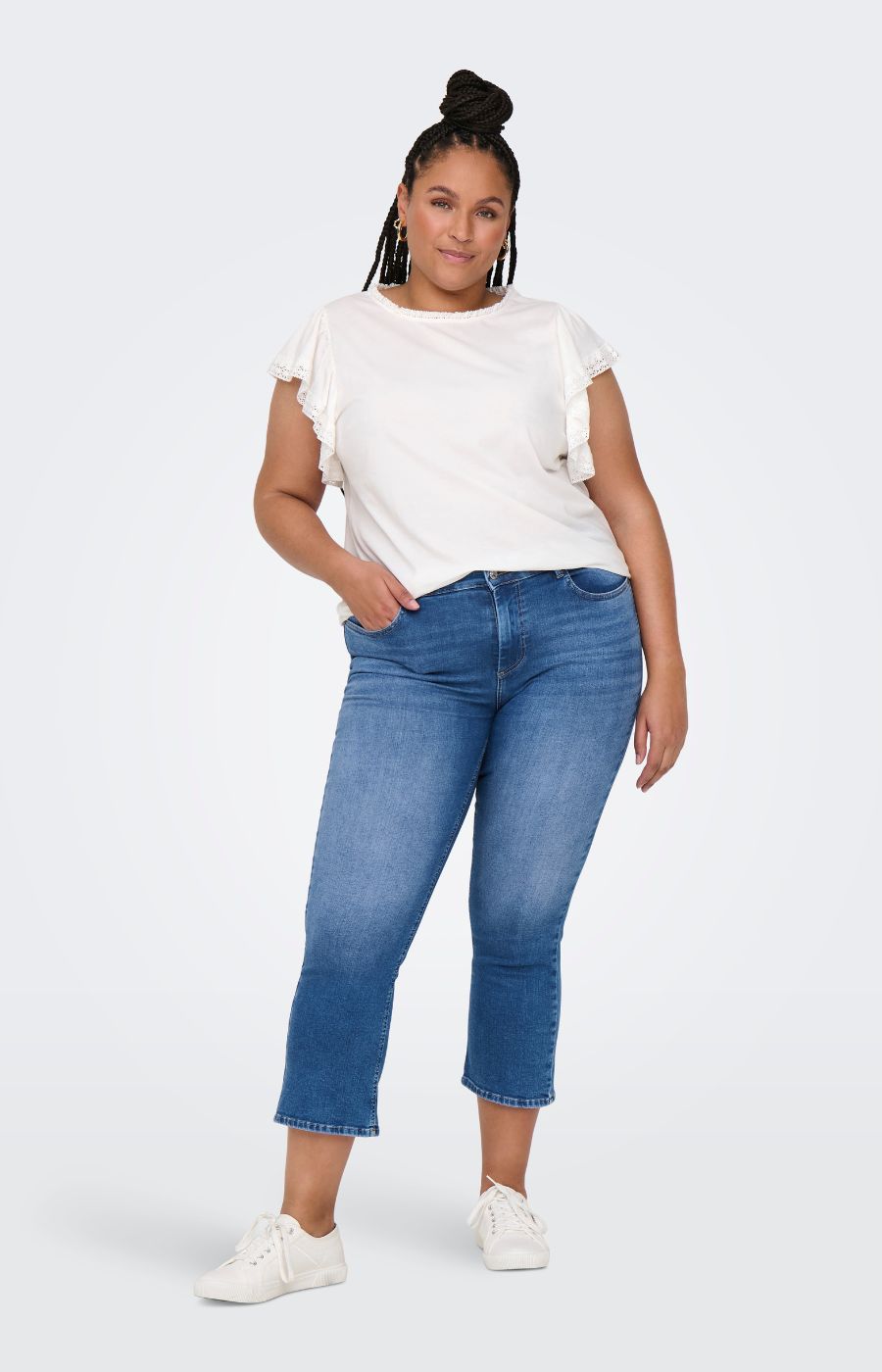 Only Carmakoma Willy Cropped Flared Jean