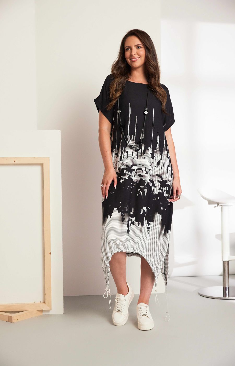 Ora Black Printed Dress