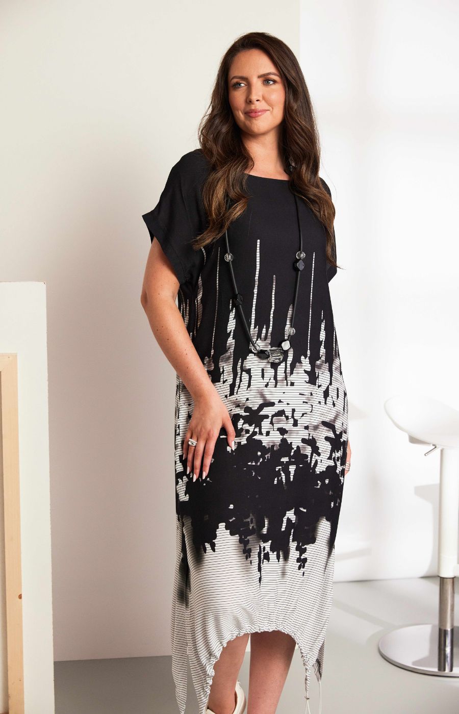 Ora Black Printed Dress