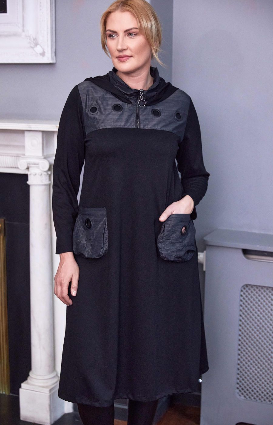 Ora Black and Grey Dress