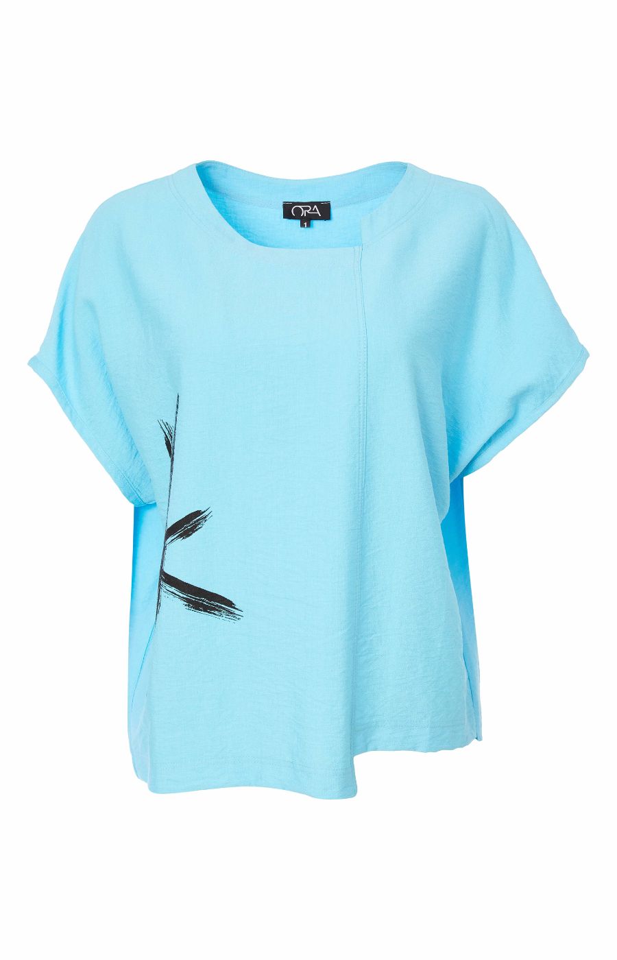 Ora Brushstroke Top in Blue