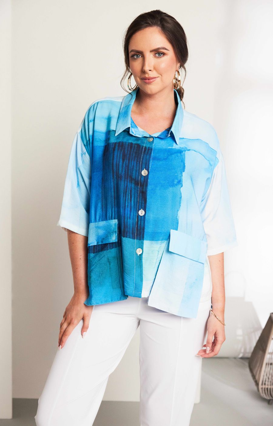 Ora Pocket Shirt in Blue