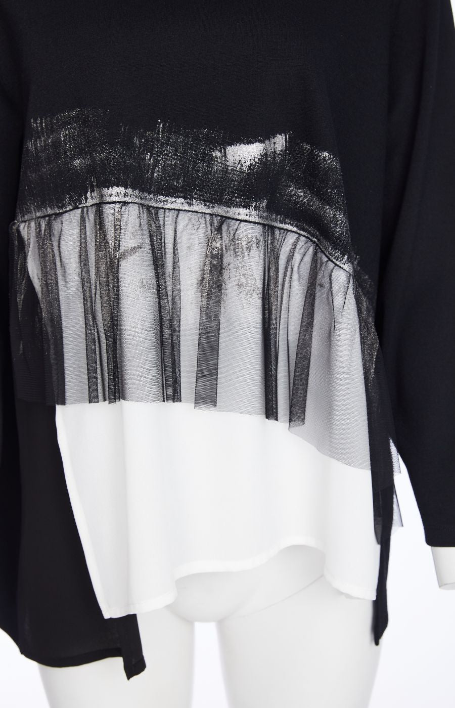 Ora Top with Mesh Frill