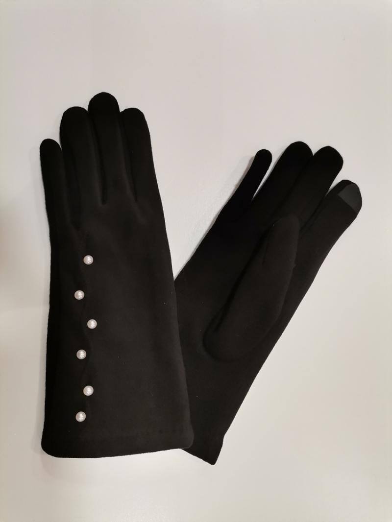 Pearl Gloves in Black