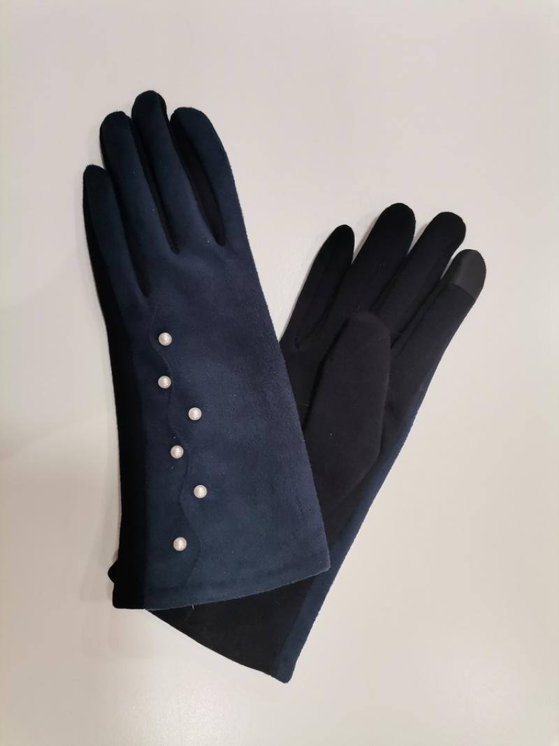 Pearl Gloves in Navy
