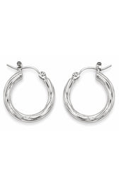 Pieces Tulle Hoop Earrings in Silver