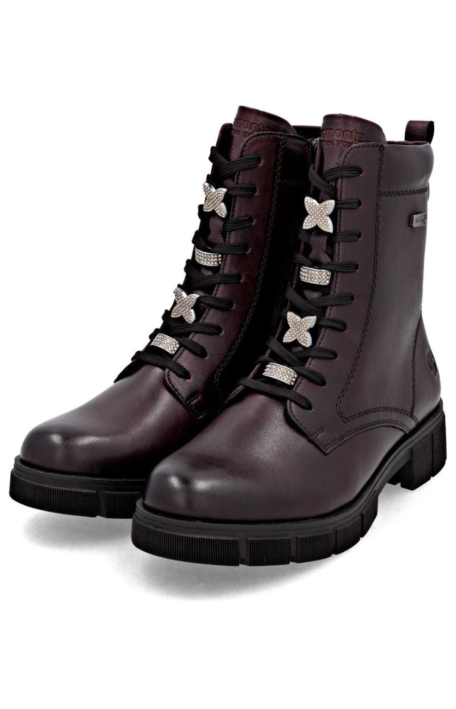 Remonte Boot in Burgundy with Lace Charms