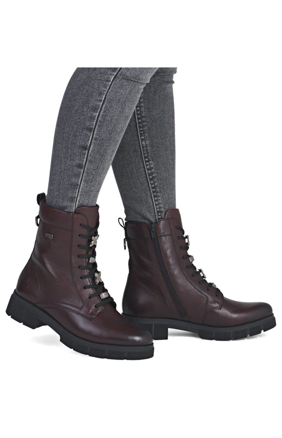Remonte Boot in Burgundy with Lace Charms