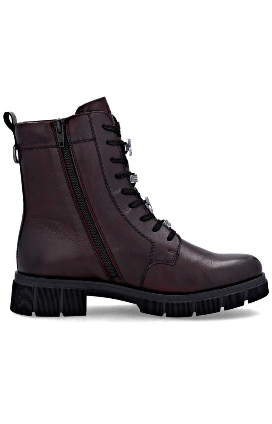Remonte Boot in Burgundy with Lace Charms