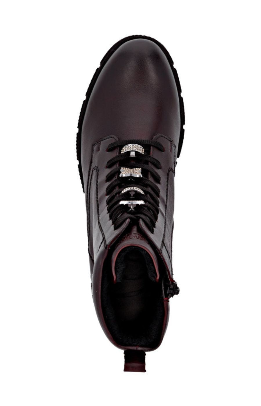 Remonte Boot in Burgundy with Lace Charms