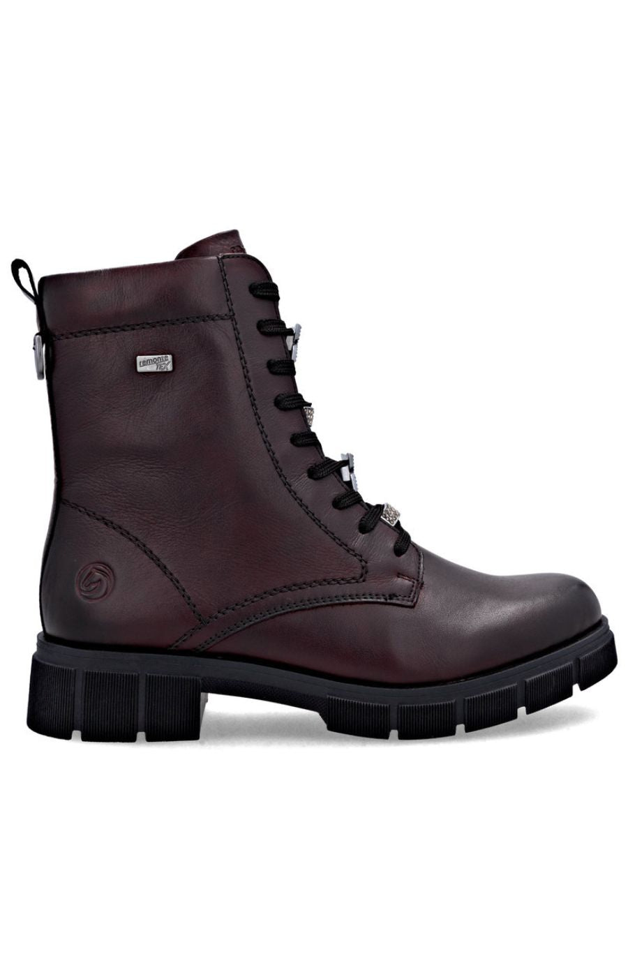 Remonte Boot in Burgundy with Lace Charms