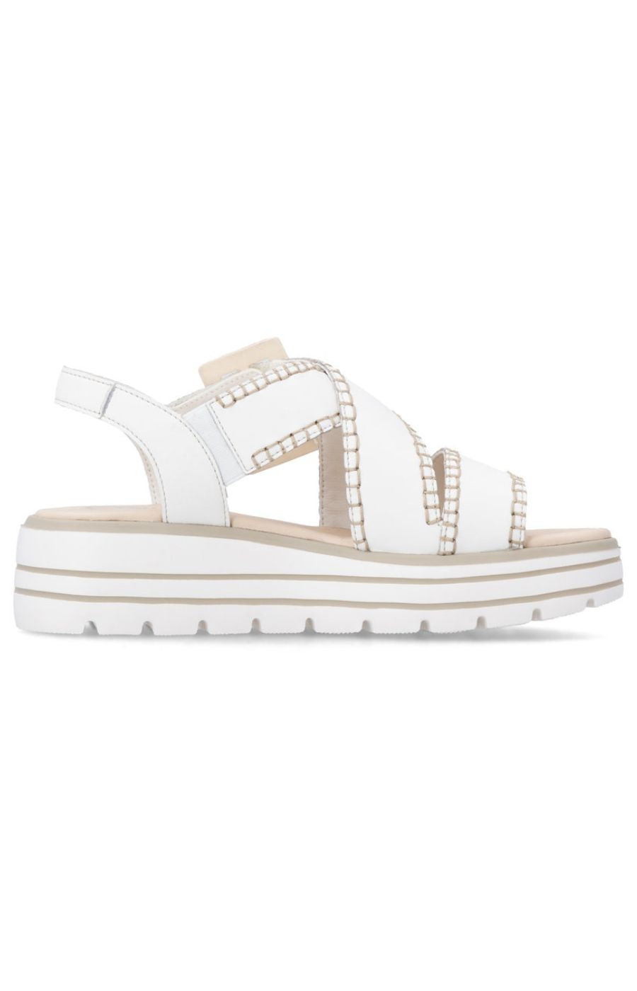 Remonte Cross Strap Sandals in Whitev