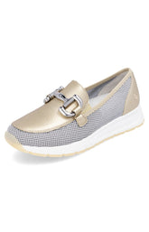 Remonte Gold Loafer with Silver Buckle