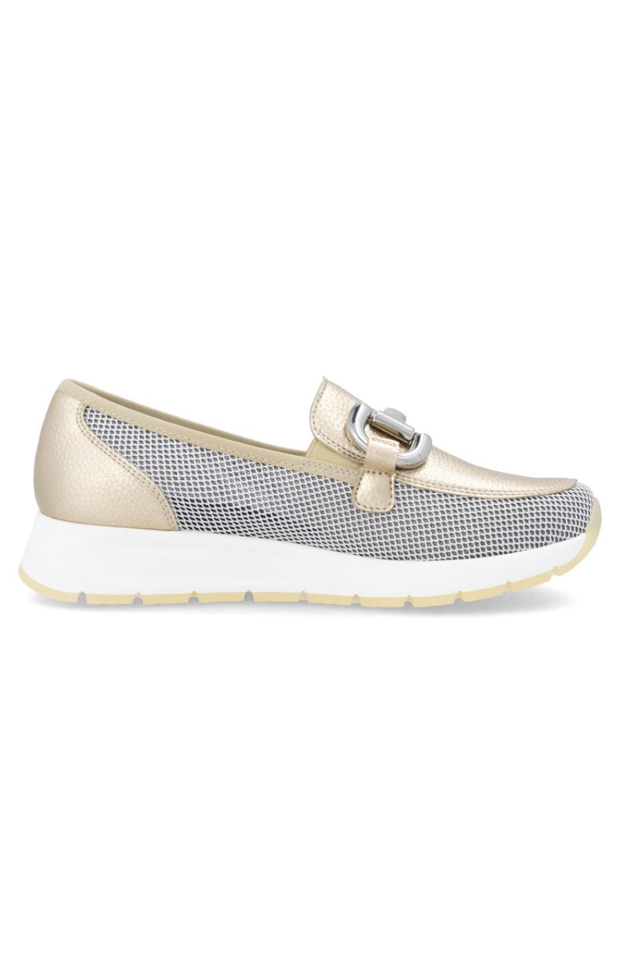 Remonte Gold Loafer with Silver Buckle
