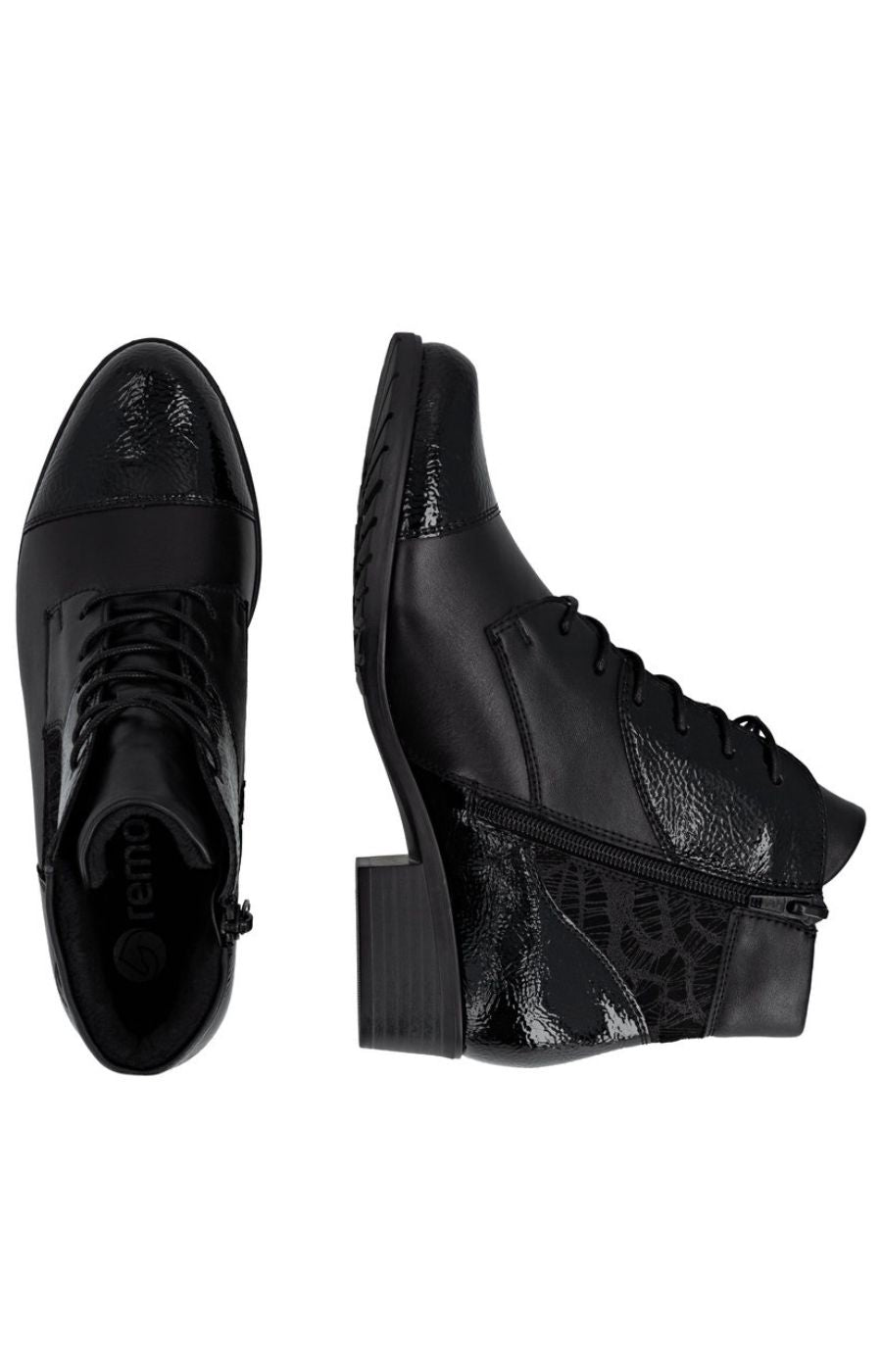 Remonte Patent Boot in Black