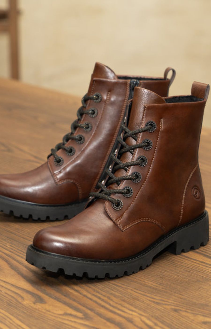 Remonte Sparkle Lace Boots in Brown