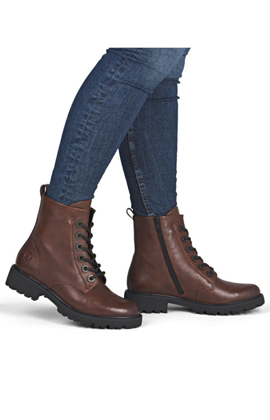 Remonte Sparkle Lace Boots in Brown