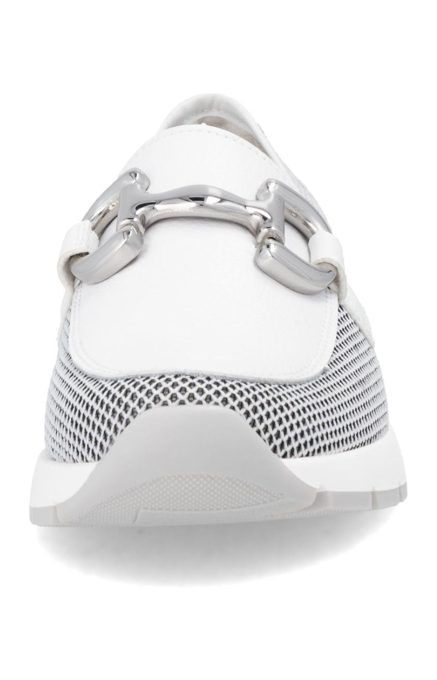 Remonte White Loafer with Silver Buckle