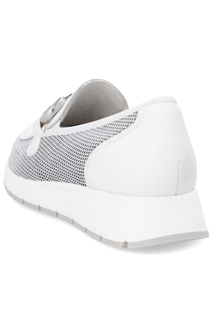 Remonte White Loafer with Silver Buckle