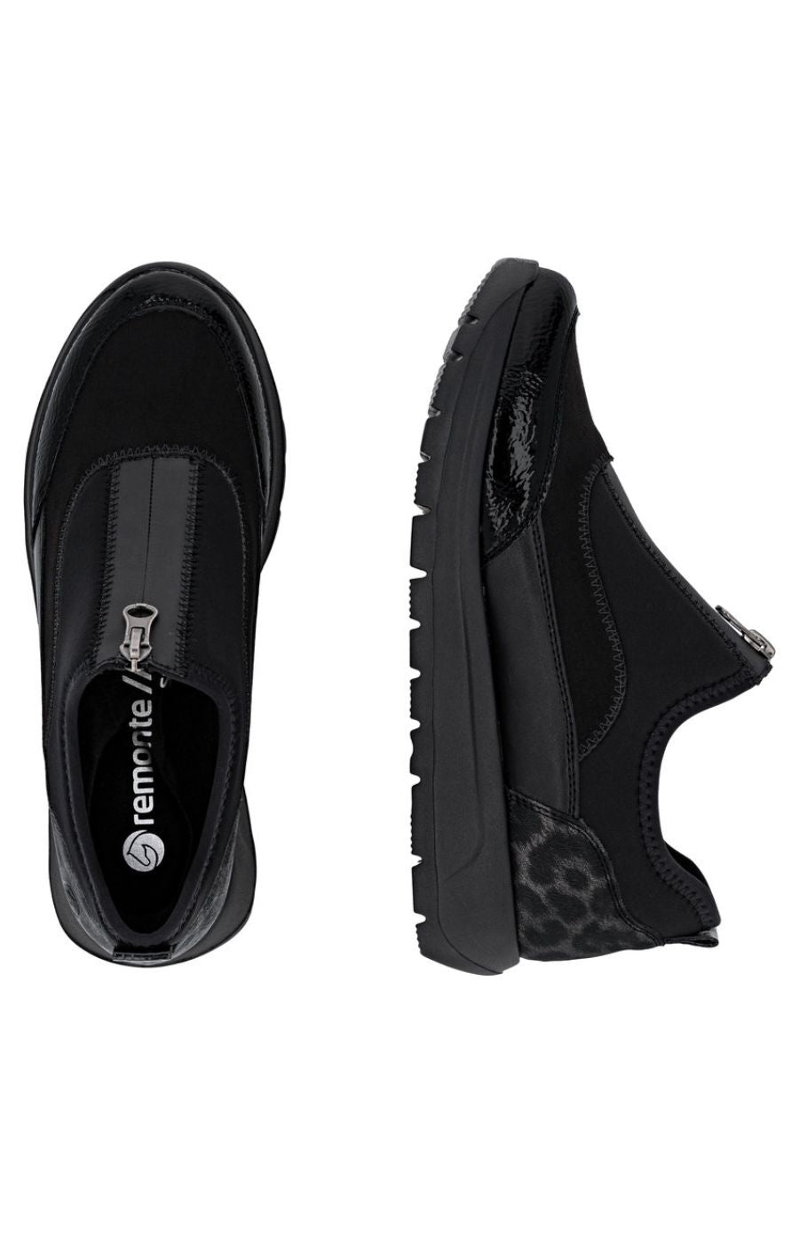 Remonte Zip Trainers in Black