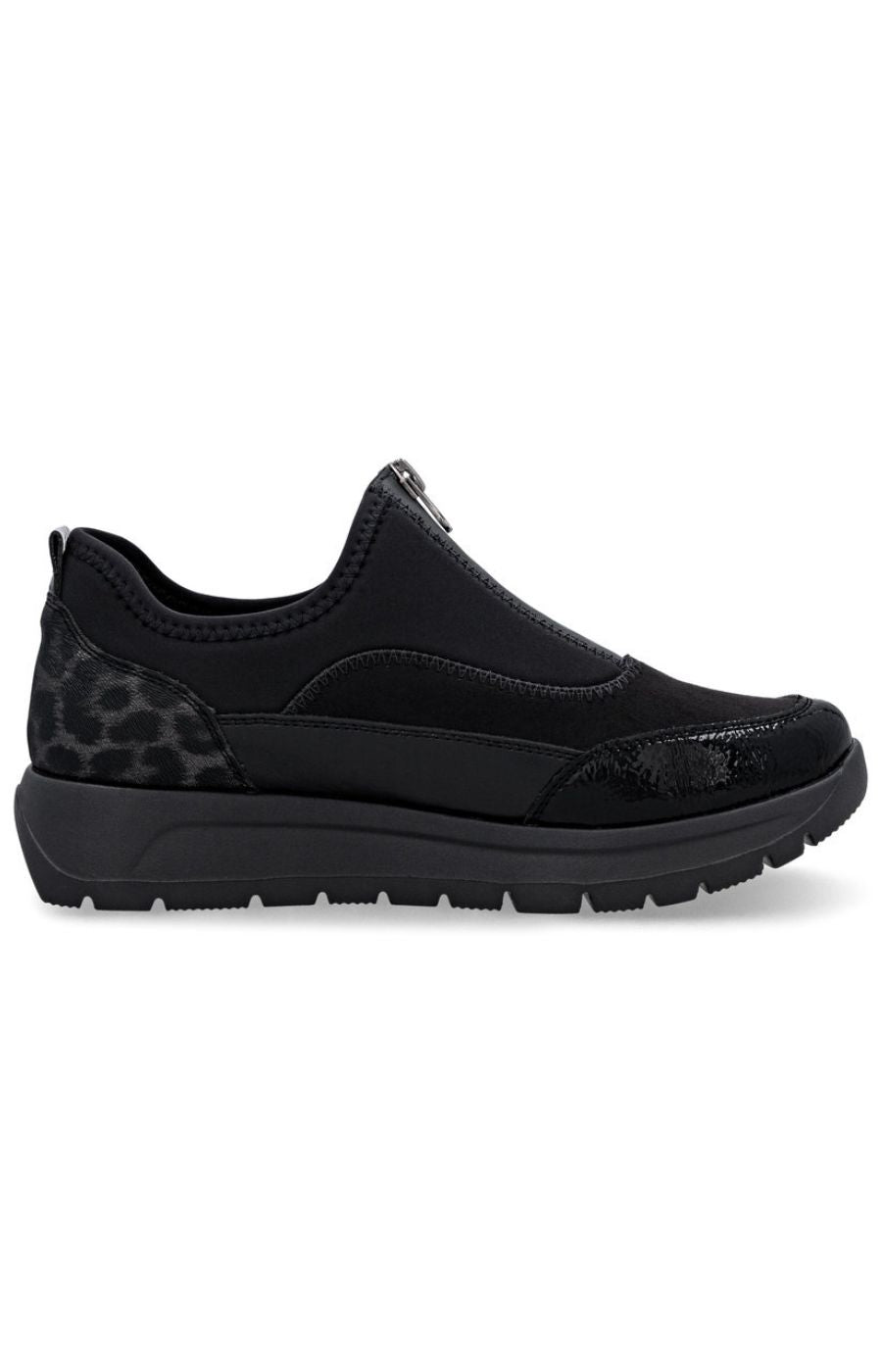 Remonte Zip Trainers in Black