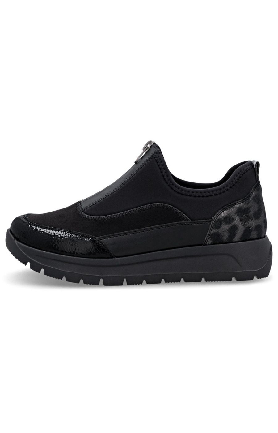 Remonte Zip Trainers in Black