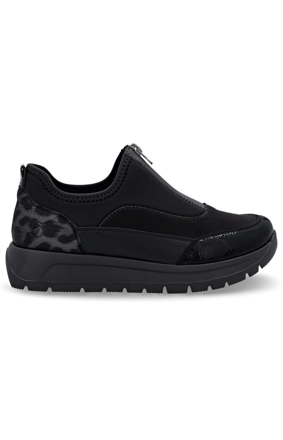 Remonte Zip Trainers in Black