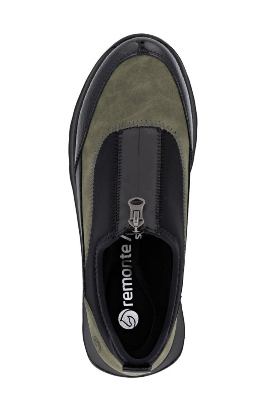 Remonte Zip Trainers in Khaki