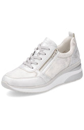 Remonte Zipped Wedge Trainer in Silver