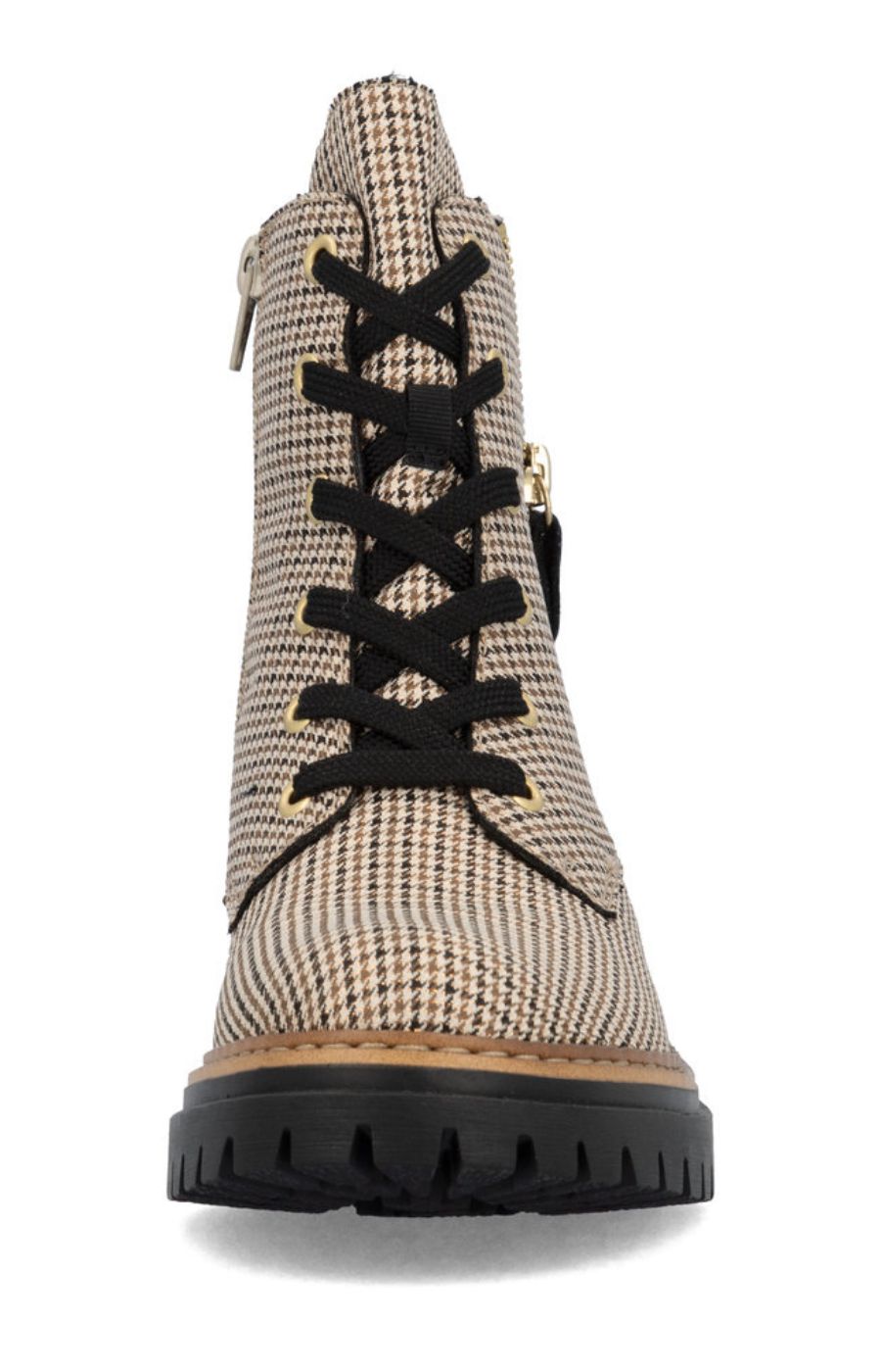 Rieker Biker Checkered Boots in Beige
