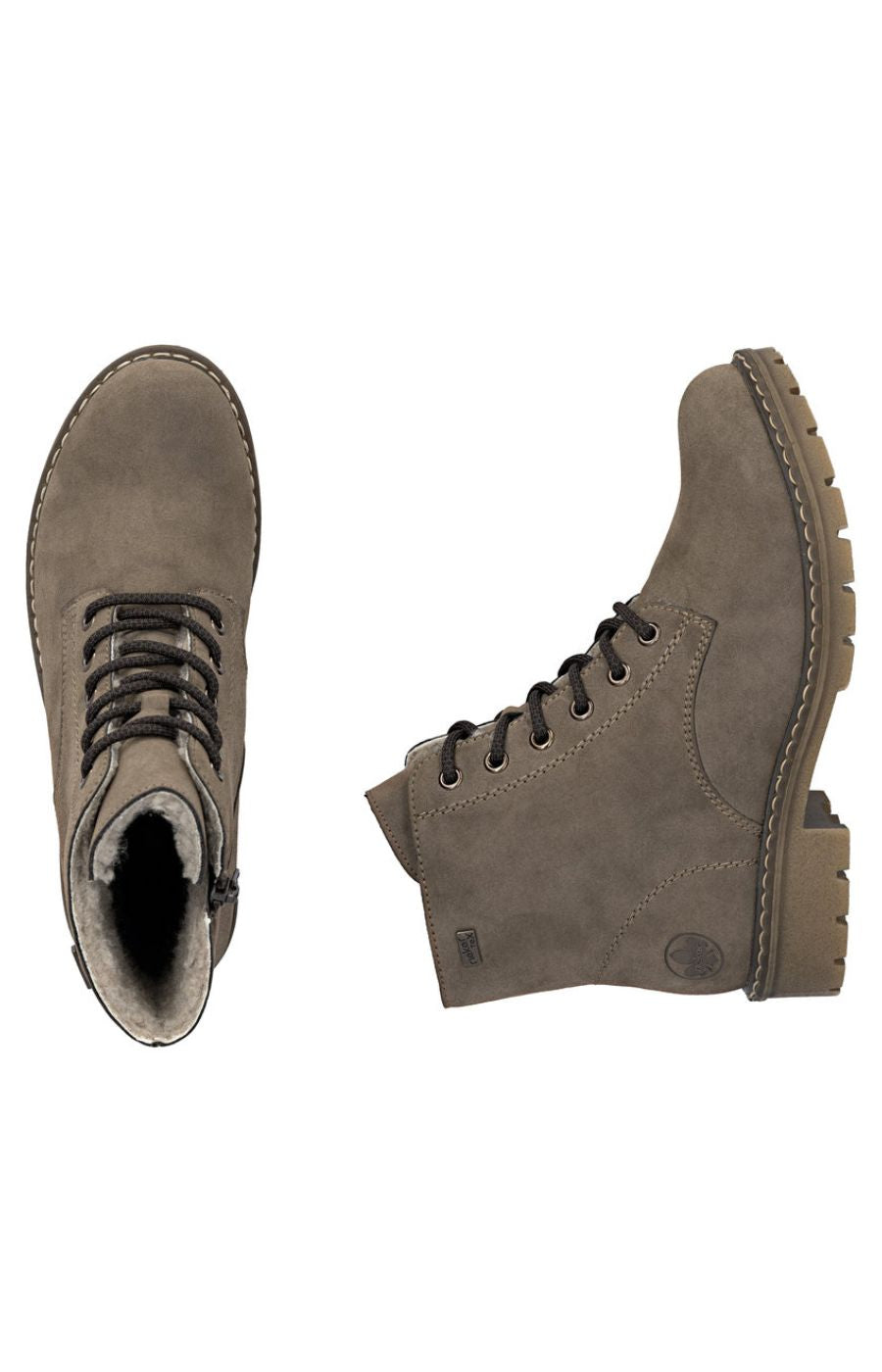 Rieker Biker Lace Up Boot in Taupe