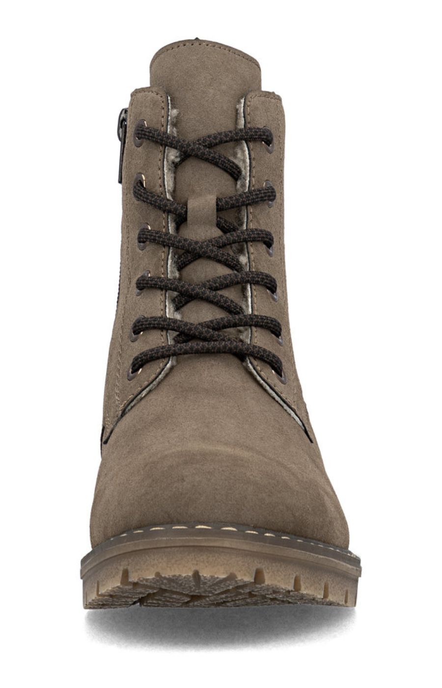 Rieker Biker Lace Up Boot in Taupe