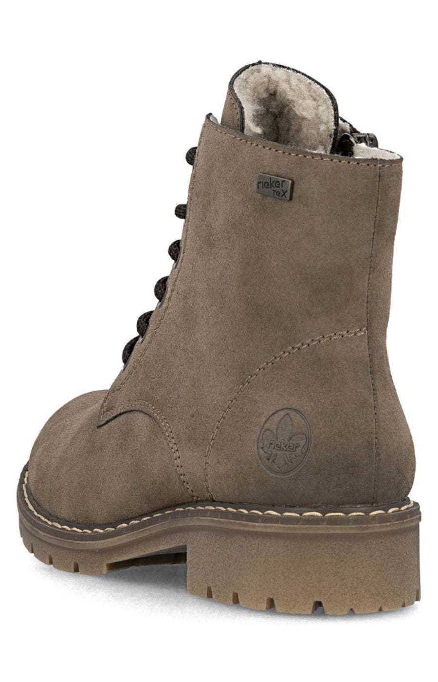 Rieker Biker Lace Up Boot in Taupe