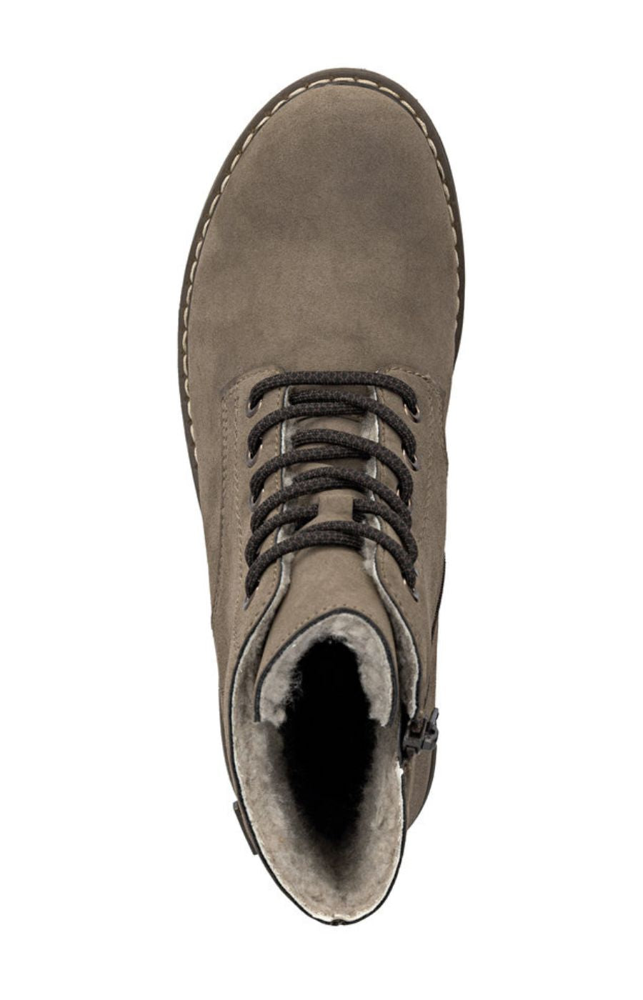 Rieker Biker Lace Up Boot in Taupe