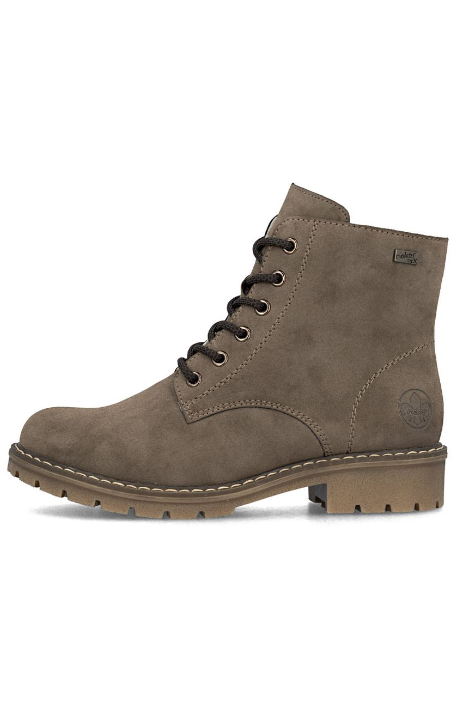 Rieker Biker Lace Up Boot in Taupe