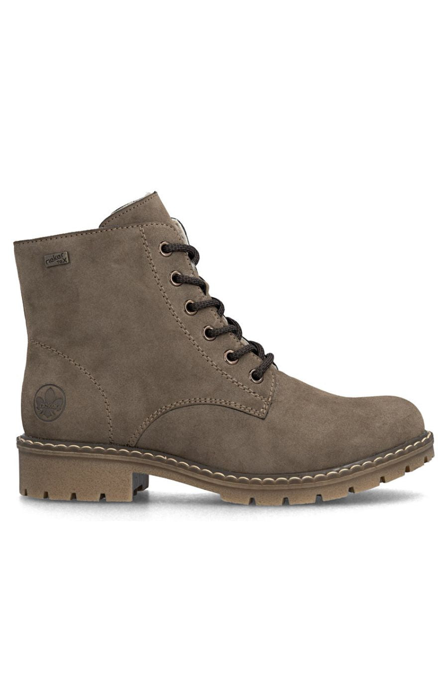Rieker Biker Lace Up Boot in Taupe