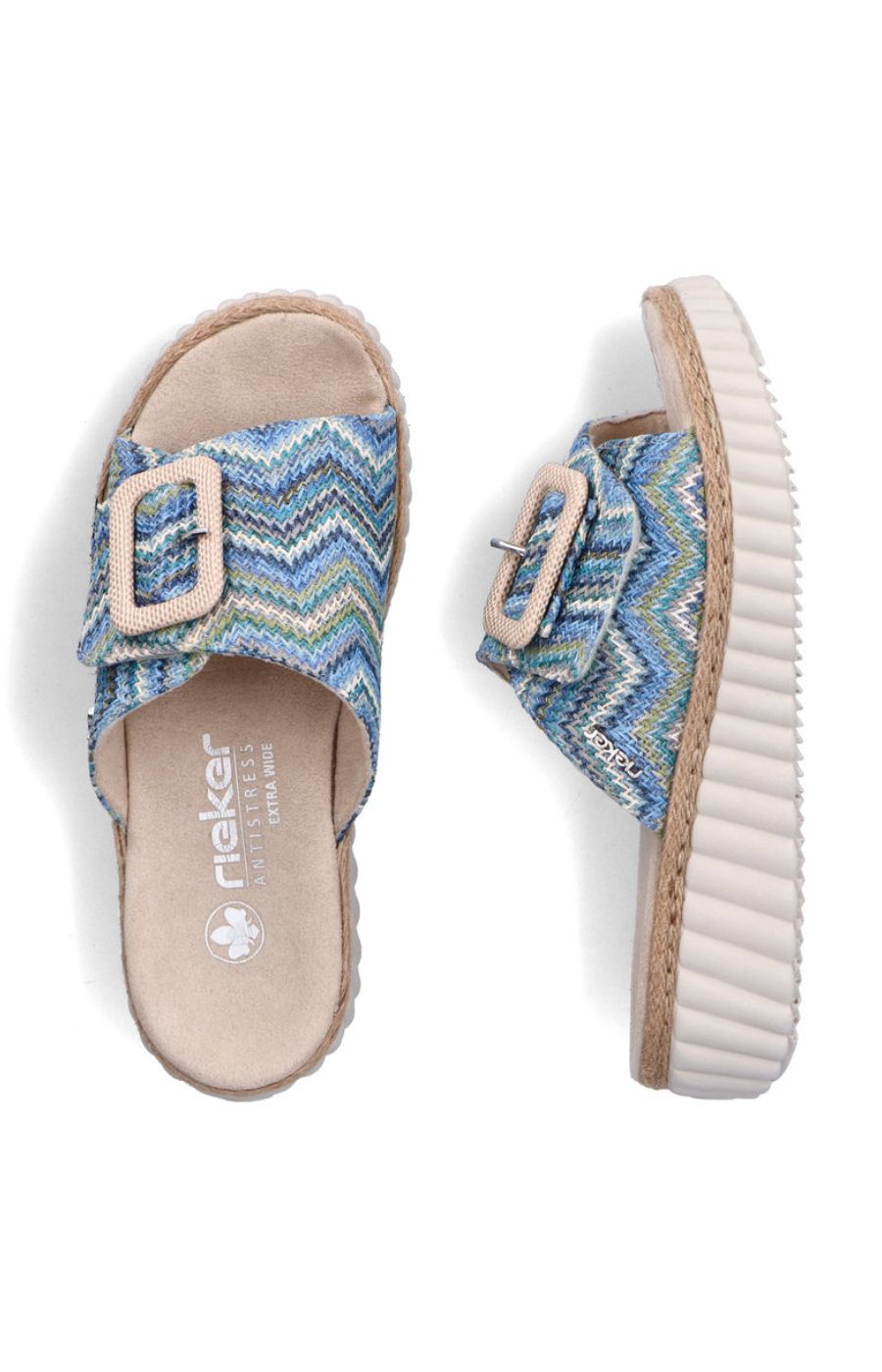 Rieker Braided Mule in Blue